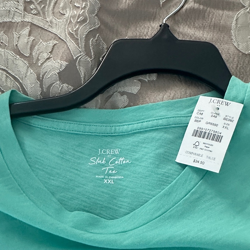 J. Crew Women's Aqua Slub Cotton Tee